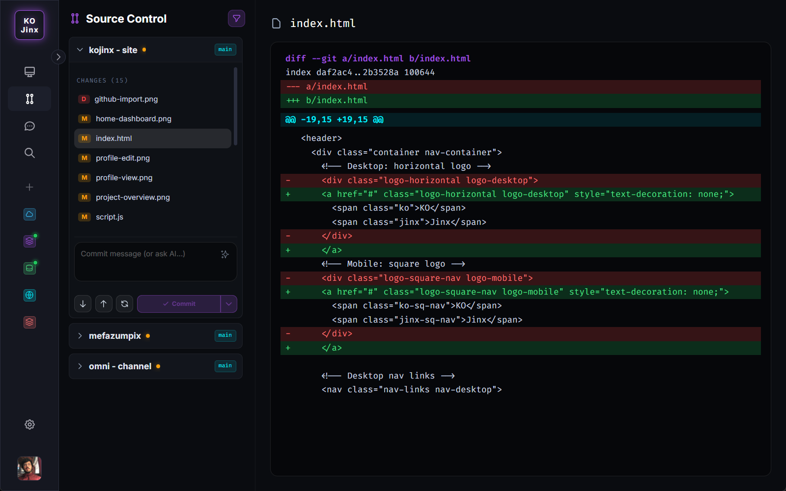 Kojinx Source Control